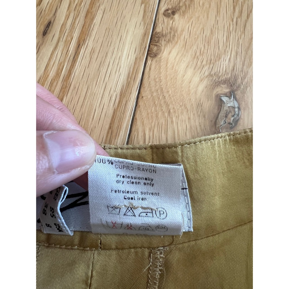 VTG Genny 2 Piece Sleeveless 100% Silk Pant Suit Yellow Made in Italy Size US 4 - Picture 13 of 15